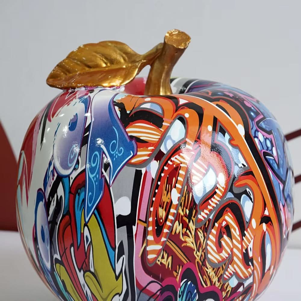ArtZ® Graffiti Painted Apple Sculpture Graffiti Painted Apple Sculpture