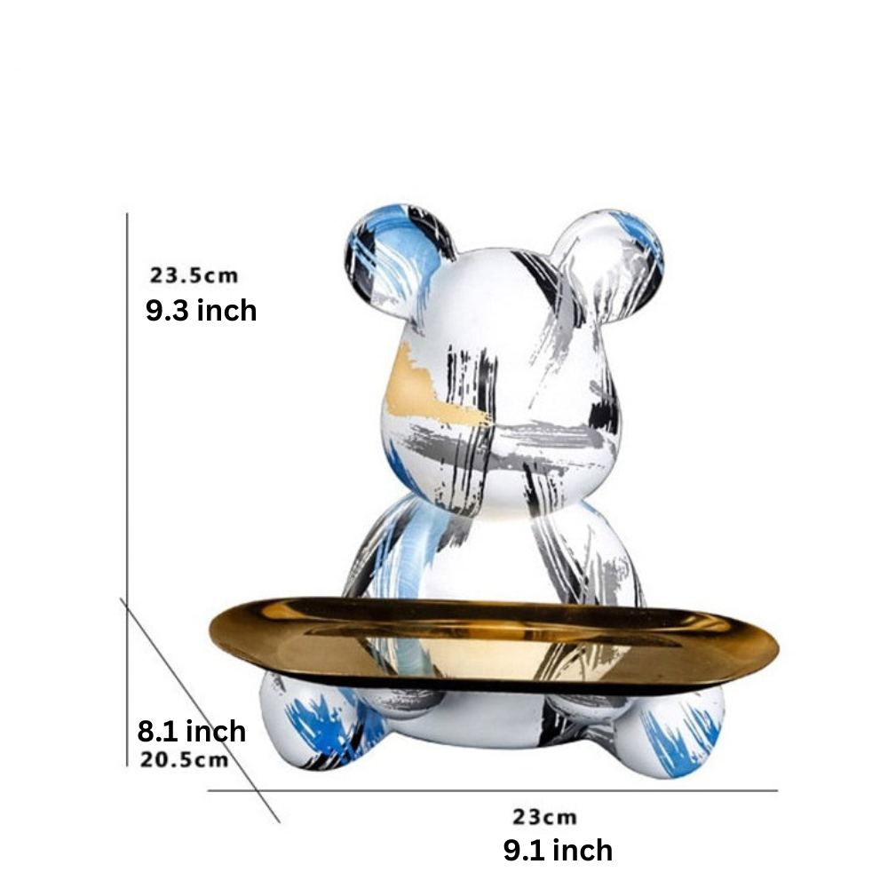 ArtZ® Bear Graffiti Painted Sculpture Table Tray Sculptures