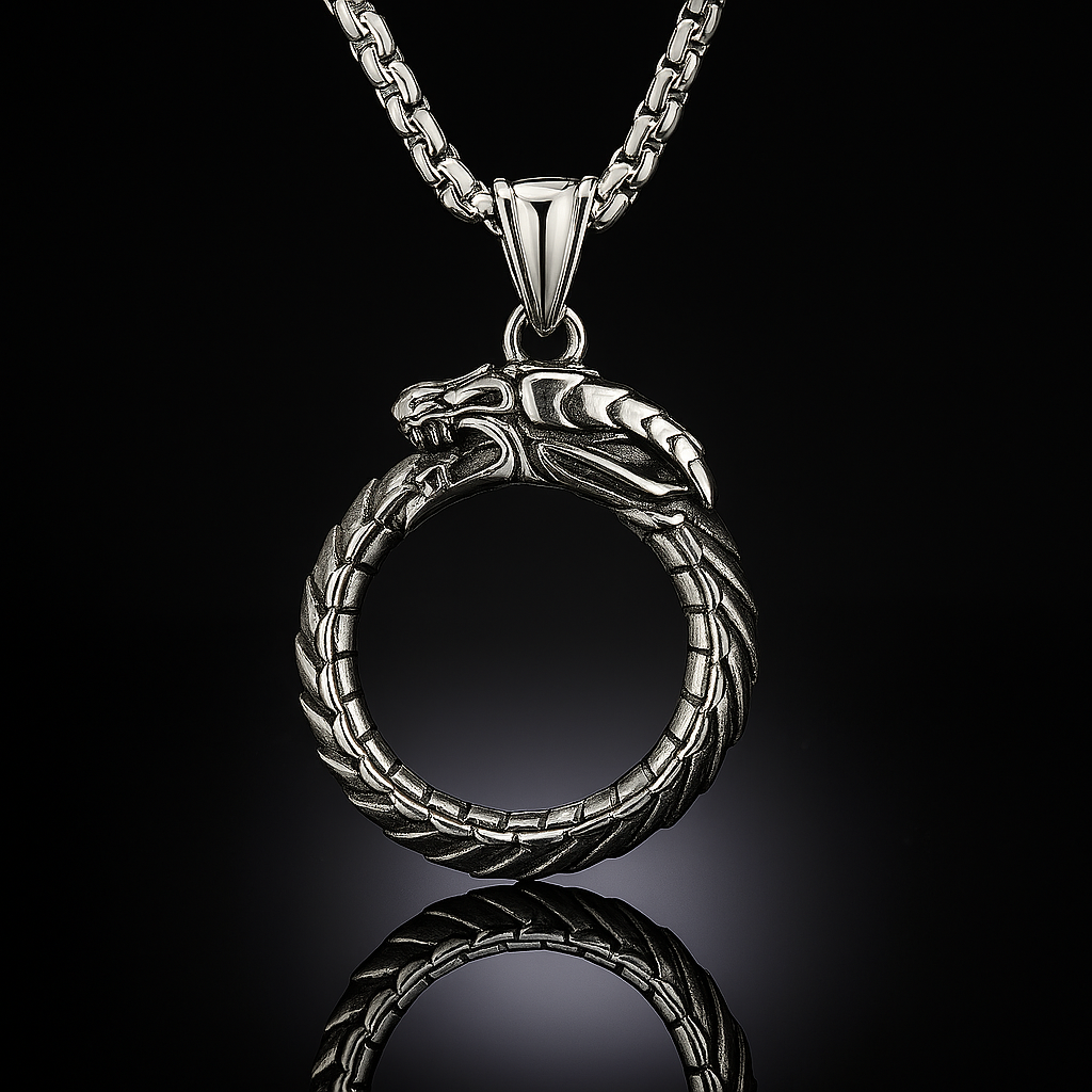 Dragon Crest Stainless Steel Men’s Necklace