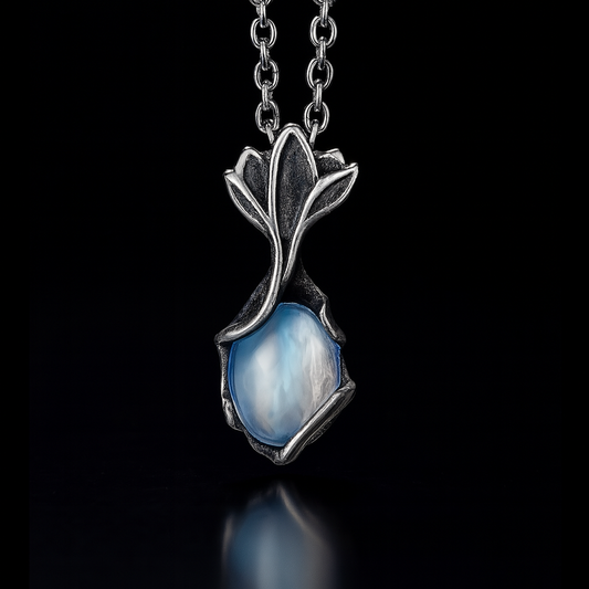 Moonstone Crescent Pendant Women’s Necklace
