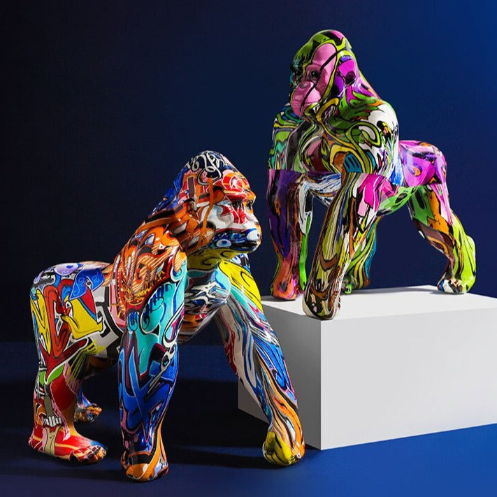 ArtZ® Gorilla Nordic Painted Statue Sculptures