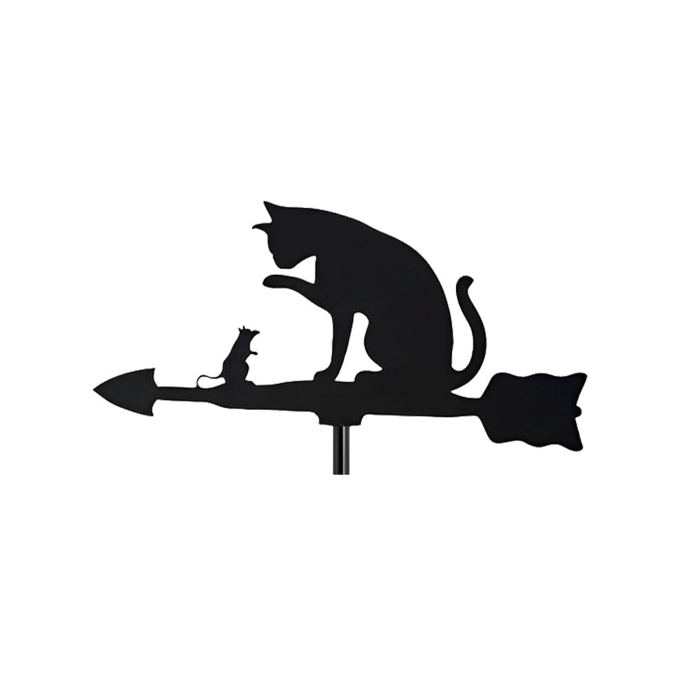 Cat and Mouse Scene Stainless Steel Weathervane
