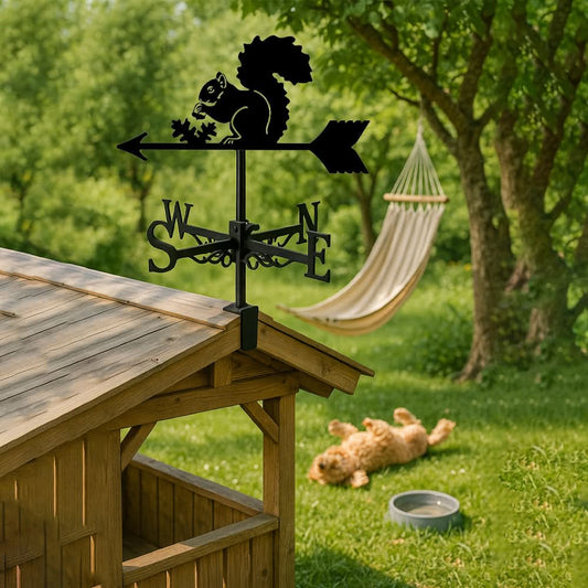Squirrel with Pinecone Stainless Steel Weathervane