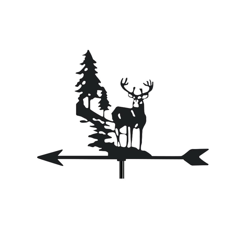 Forest Deer Scene Stainless Steel Weathervane