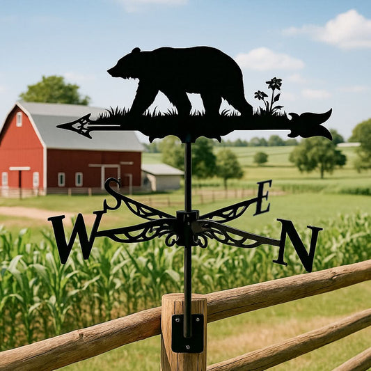 Bear Wildlife Silhouette Stainless Steel Weathervane