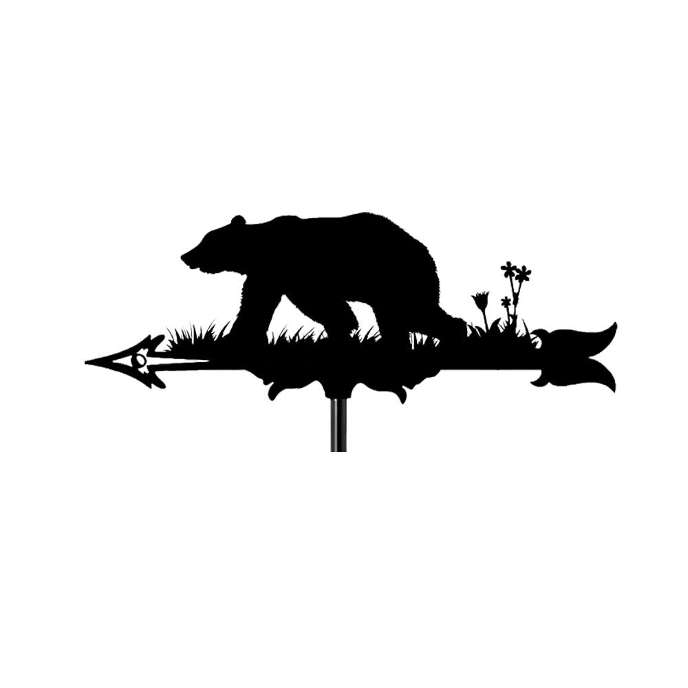 Bear Wildlife Silhouette Stainless Steel Weathervane