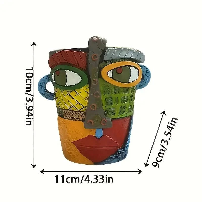 Abstract Face Ceramic Picasso-Style Planter