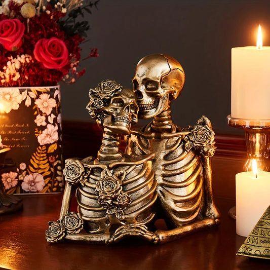 Gothic Skeleton Couple Figurines