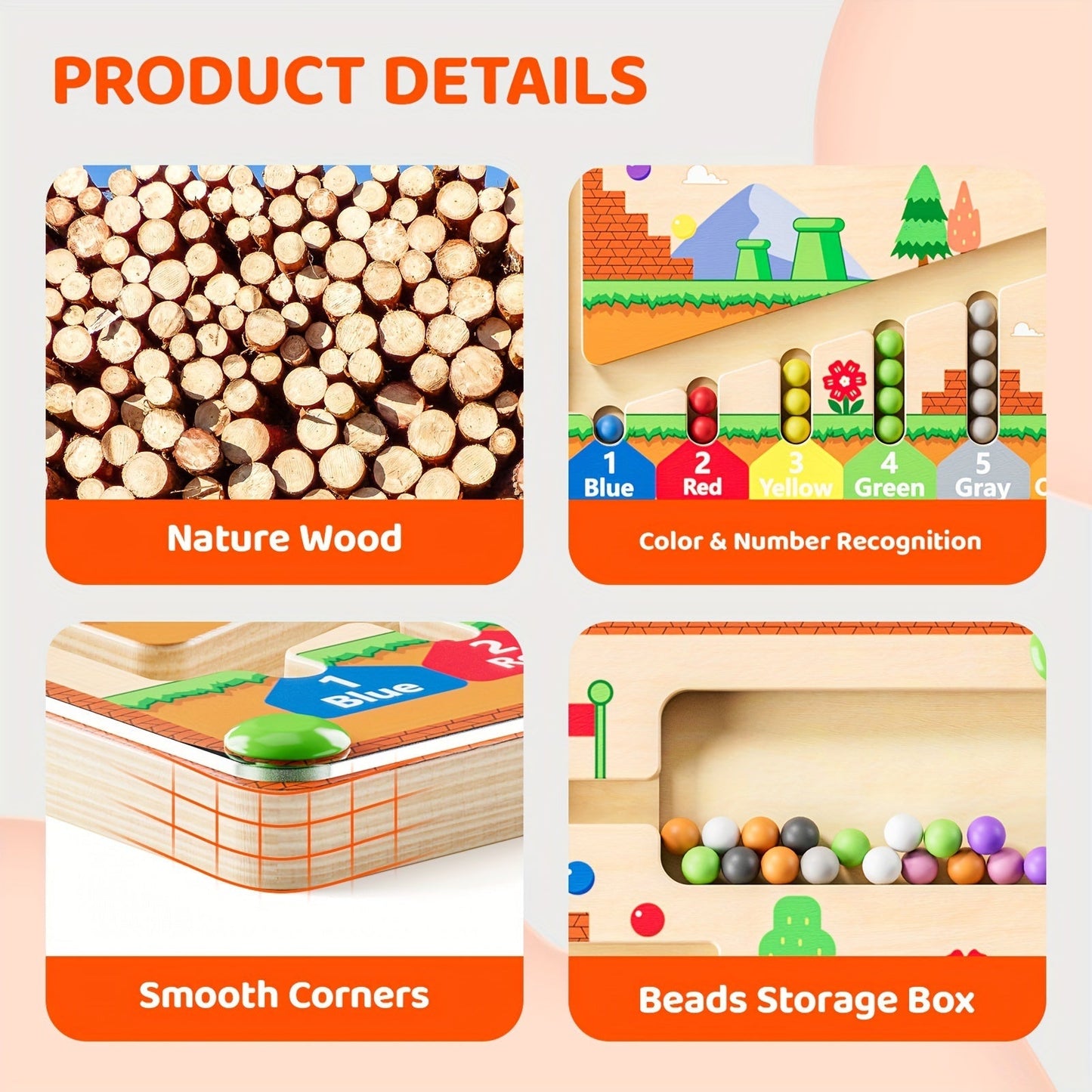 Wooden Magnetic Maze Game Board