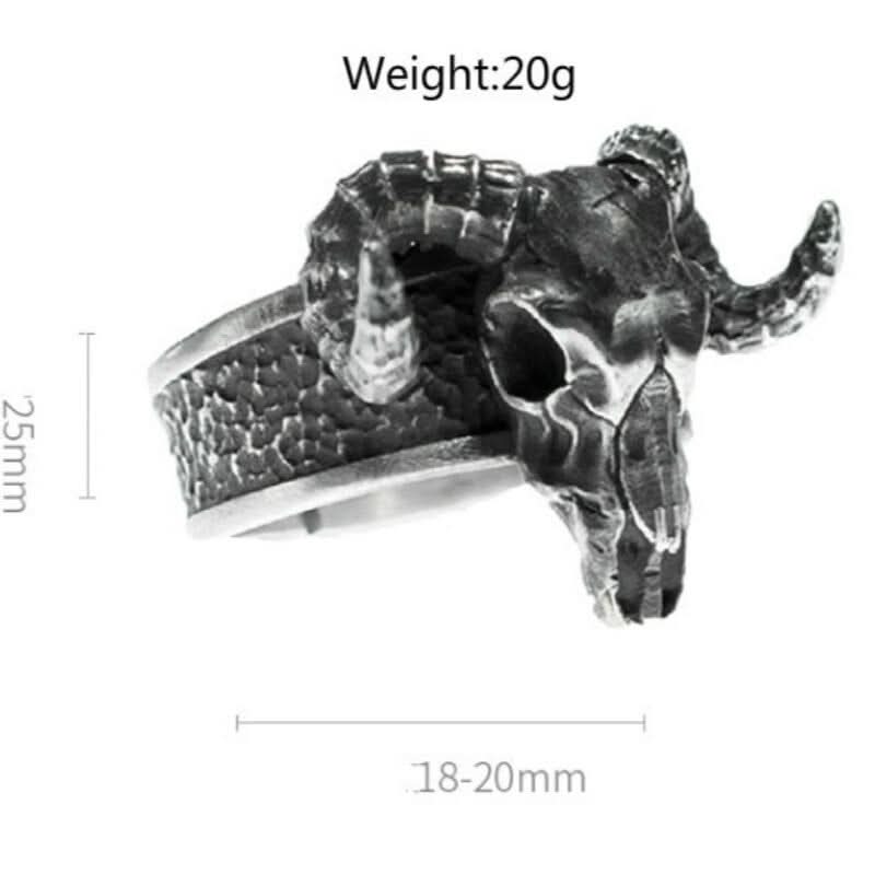 Thor Goat Tanngrisnir Adjustable Ring in 999 Sterling Silver