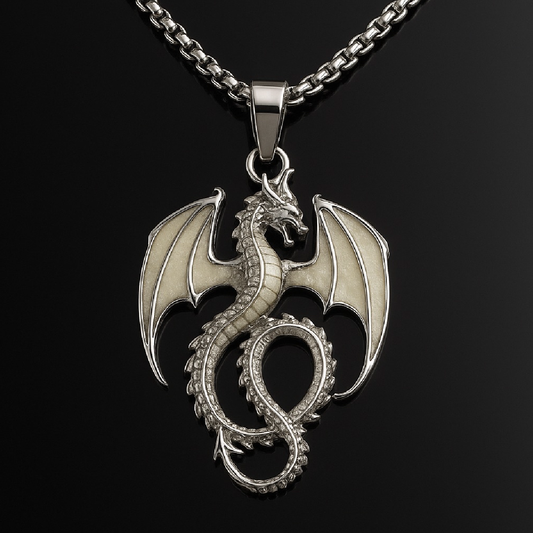 Nightglyphs Luminescent Dragon Crest Necklace