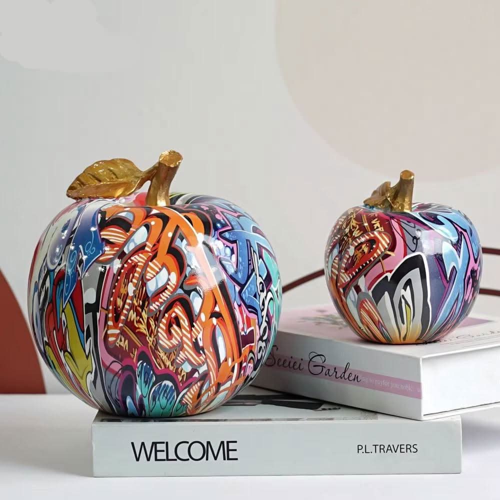 ArtZ® Graffiti Painted Apple Sculpture Graffiti Painted Apple Sculpture
