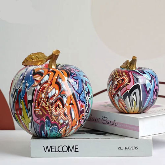 ArtZ® Graffiti Painted Apple Sculpture Graffiti Painted Apple Sculpture