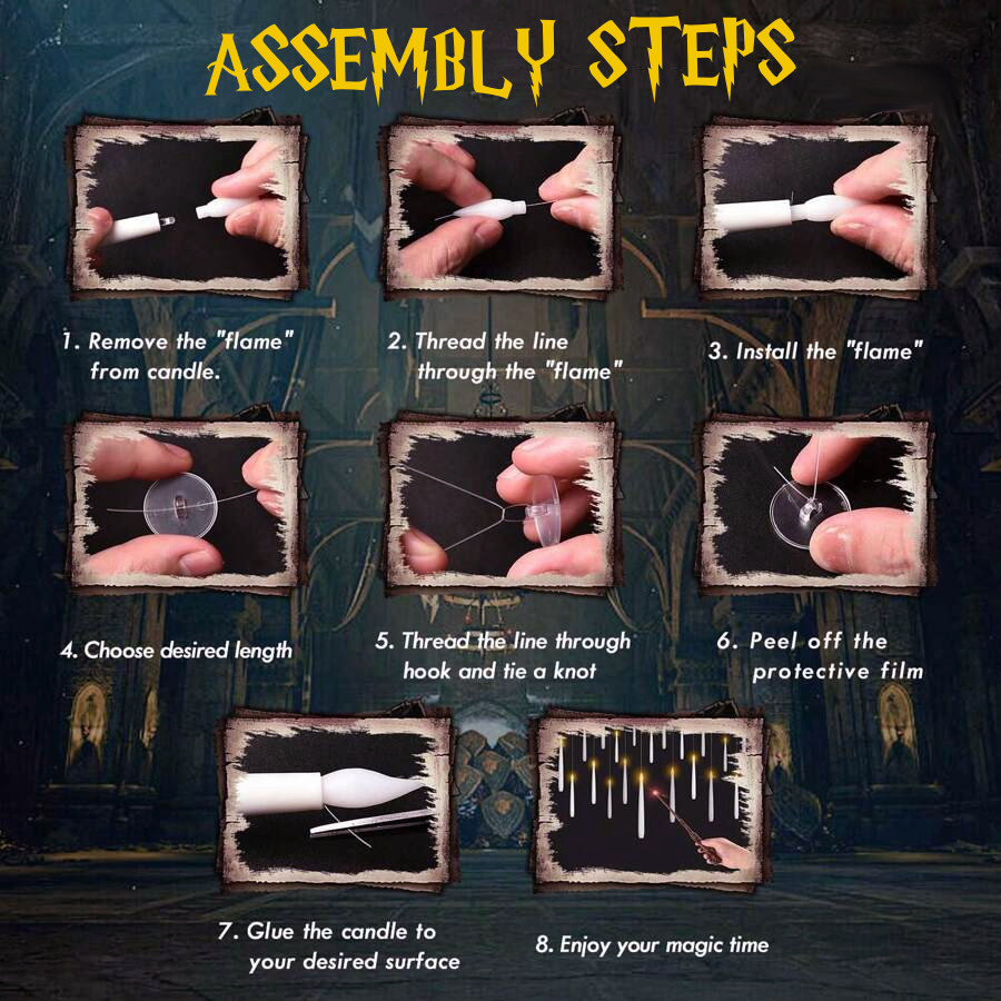 Floating LED Candle Lighting Set with Wand