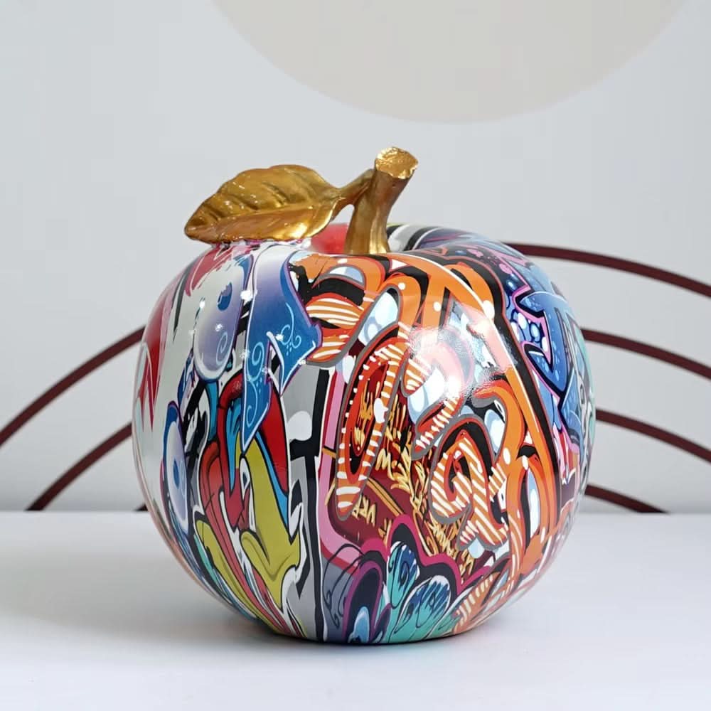 ArtZ® Graffiti Painted Apple Sculpture Graffiti Painted Apple Sculpture