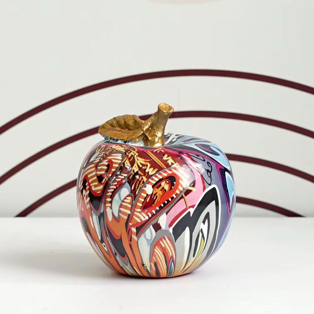ArtZ® Graffiti Painted Apple Sculpture Graffiti Painted Apple Sculpture