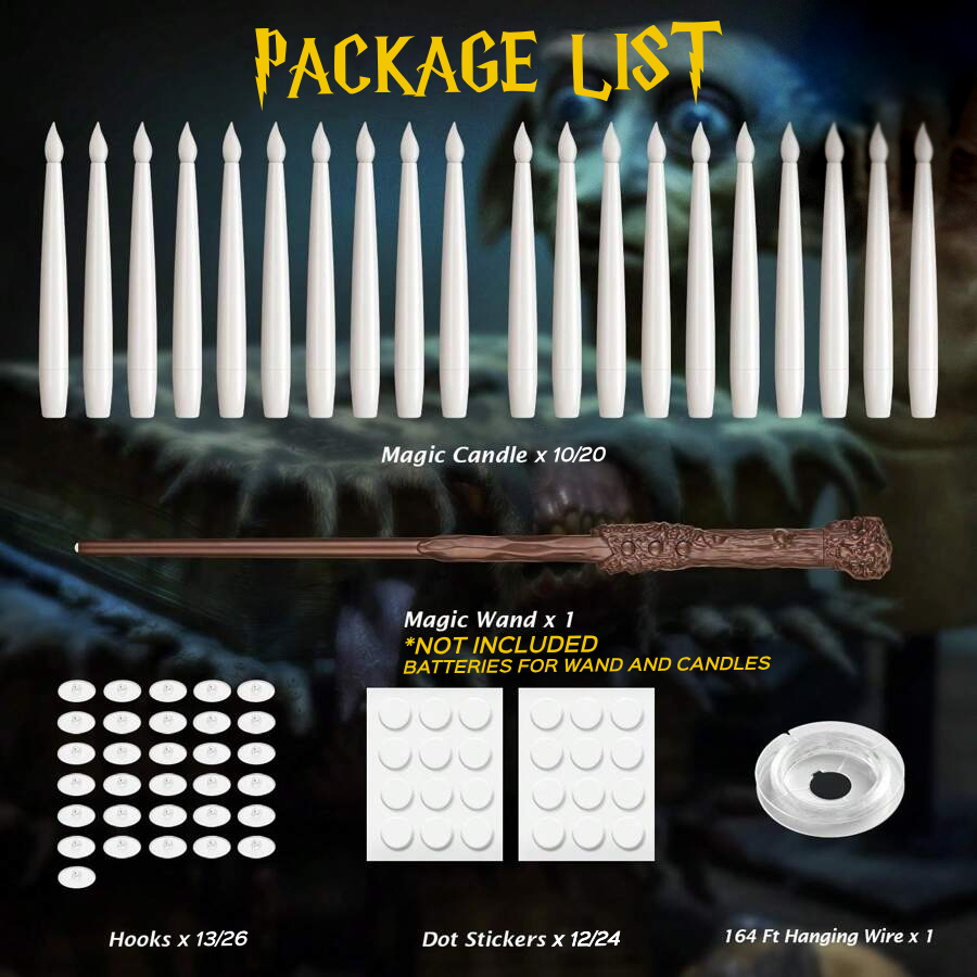 Floating LED Candle Lighting Set with Wand