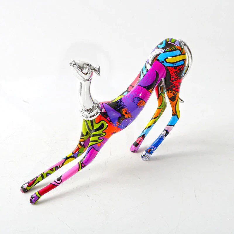ArtZ® Greyhound Graffiti Painted Statue Graffiti Dog Sculptures