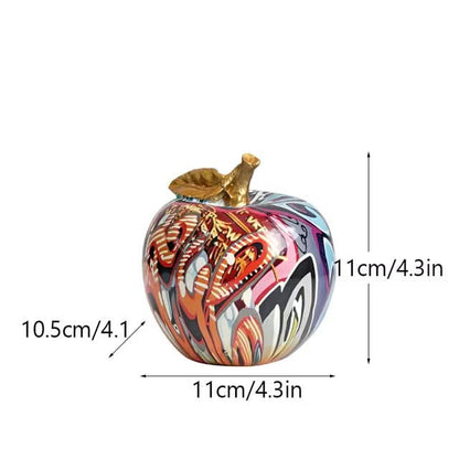 ArtZ® Graffiti Painted Apple Sculpture Graffiti Painted Apple Sculpture 4.3 by 4.3 by 4.1 inch (11x11x10.5cm)