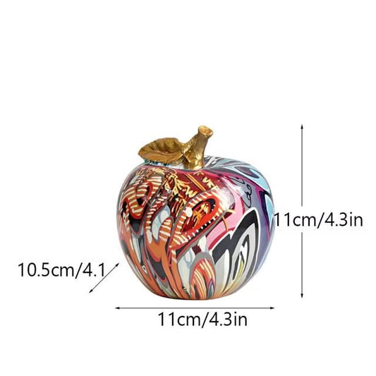 ArtZ® Graffiti Painted Apple Sculpture Graffiti Painted Apple Sculpture 4.3 by 4.3 by 4.1 inch (11x11x10.5cm)