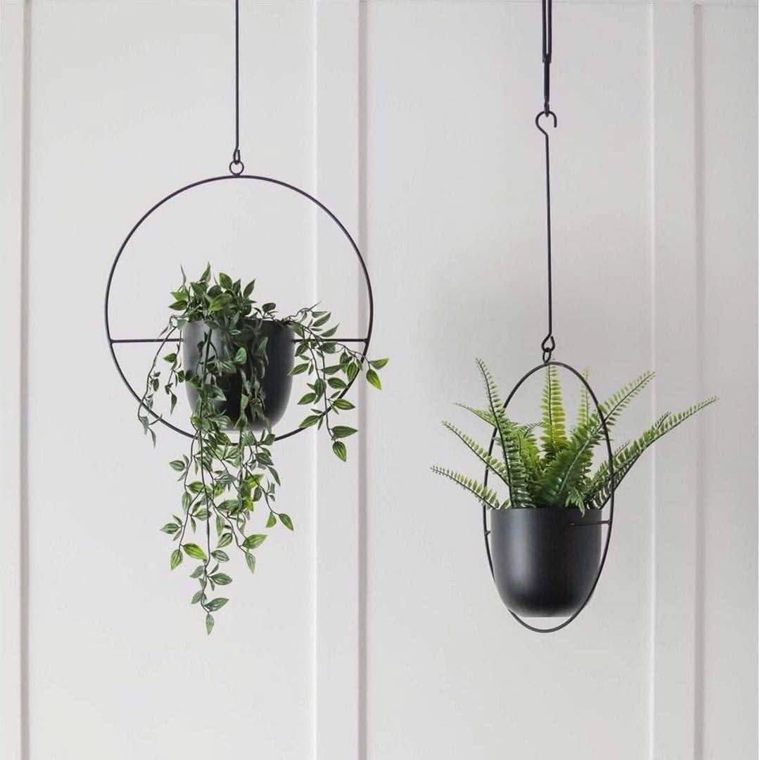 Metal Hanging Planter for Indoor Plants