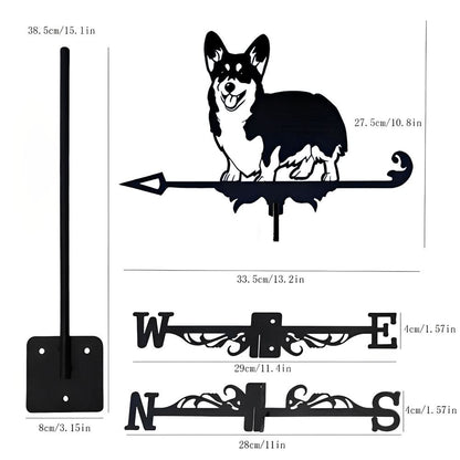 Corgi Dog Silhouette Stainless Steel Weathervane