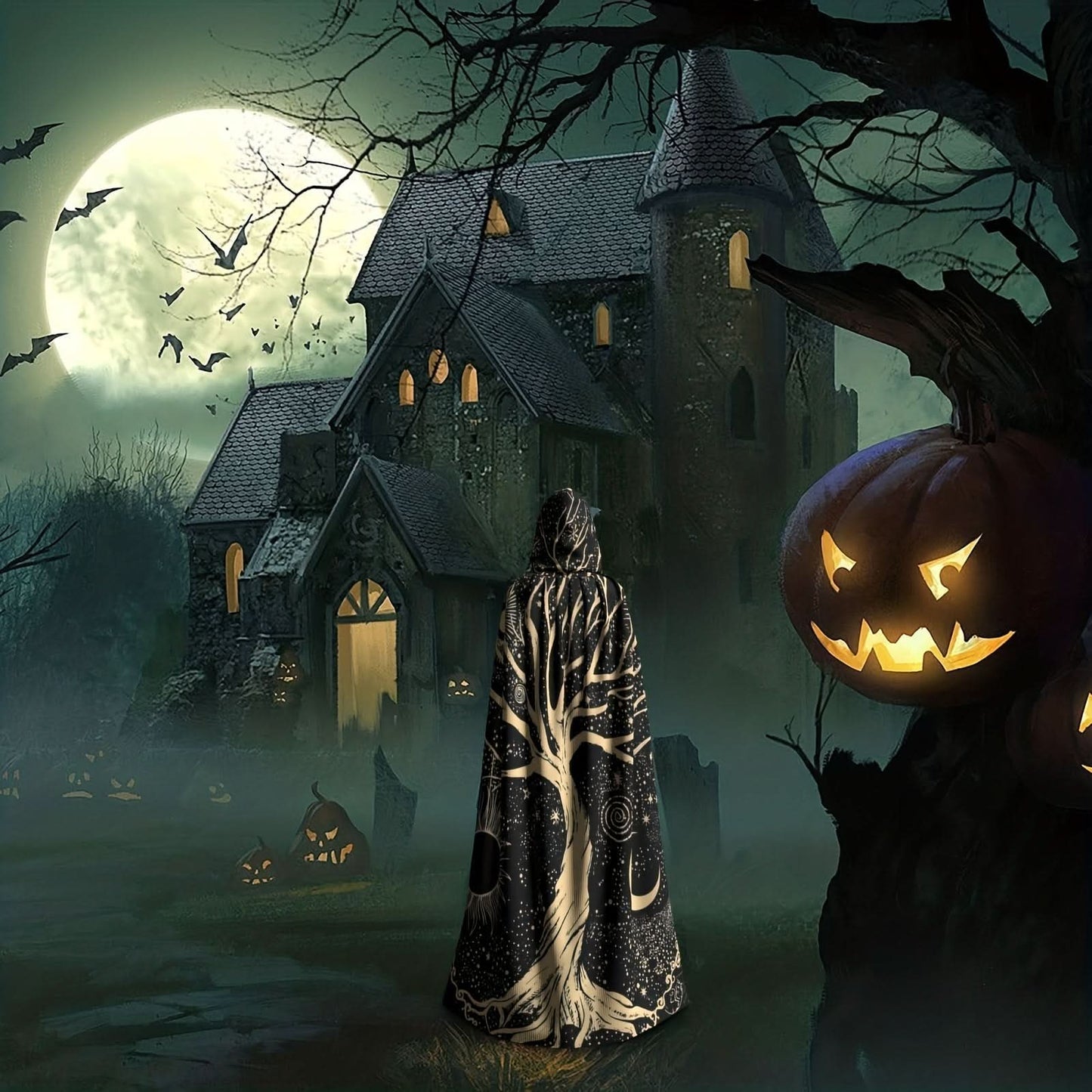 Tree of Life Celestial Hooded Robe Cloak