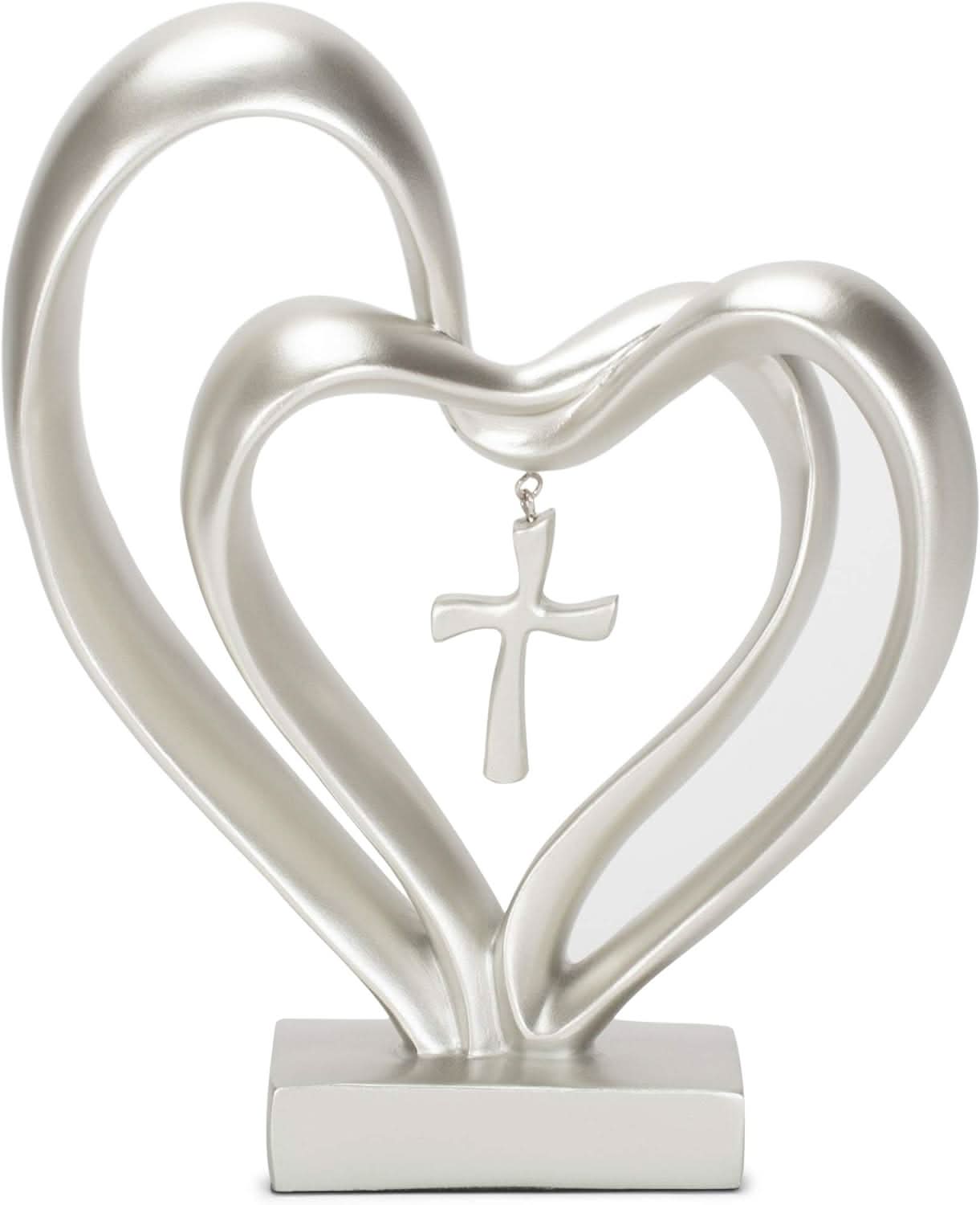 Entwined Heart and Cross Tabletop Accent