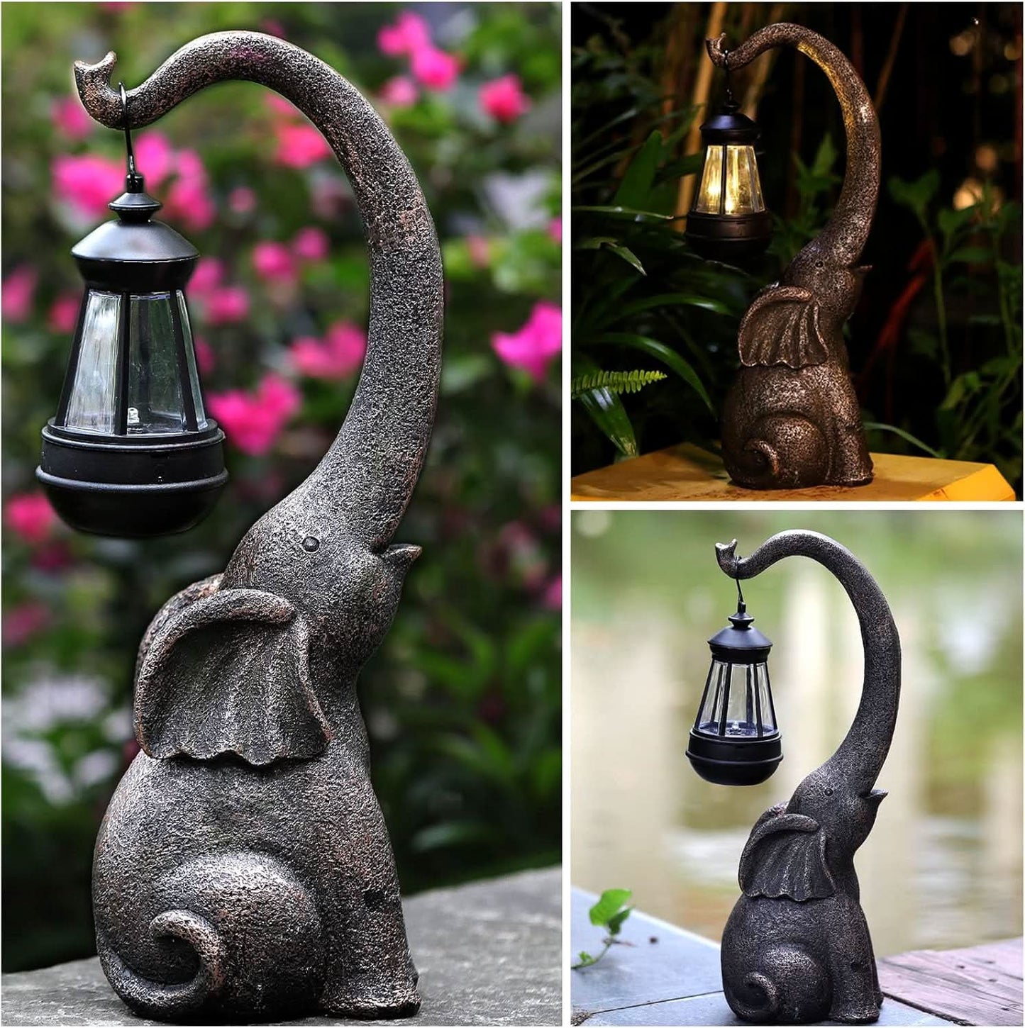 Solar Elephant Outdoor Garden Lamp