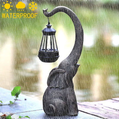 Solar Elephant Outdoor Garden Lamp
