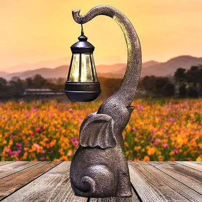 Solar Elephant Outdoor Garden Lamp