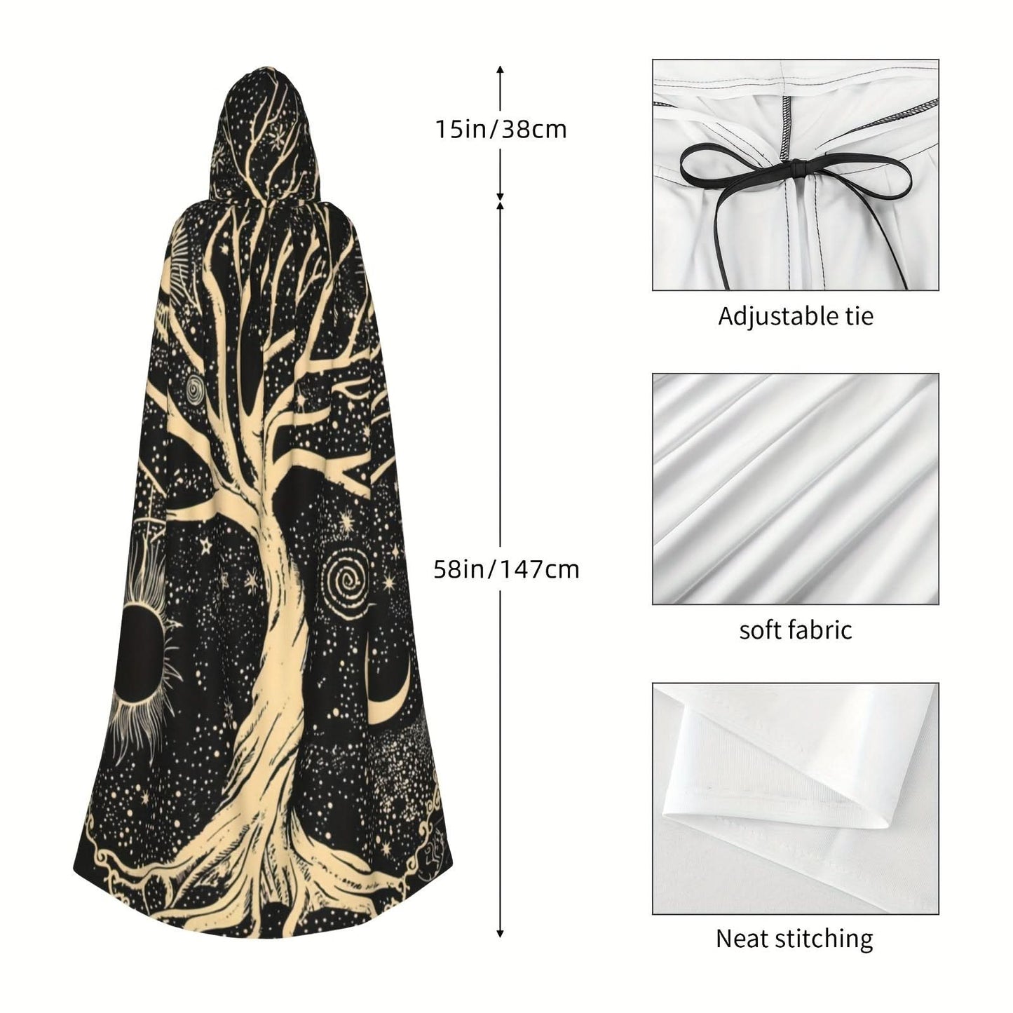 Tree of Life Celestial Hooded Robe Cloak