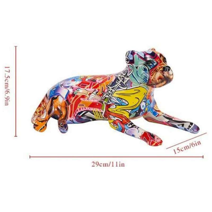 ArtZ® Pit Bull Graffiti Painted Statue Graffiti Dog Sculptures