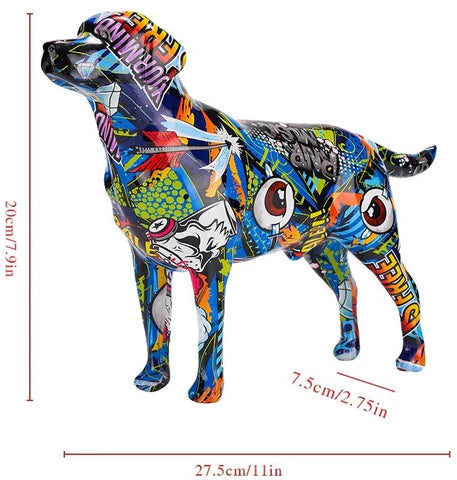 ArtZ® Labrador Retriever Graffiti Painted Statue Graffiti Dog Sculptures
