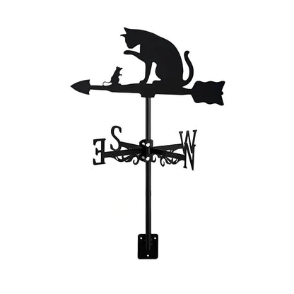 Cat and Mouse Scene Stainless Steel Weathervane