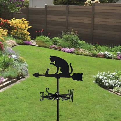 Cat and Mouse Scene Stainless Steel Weathervane