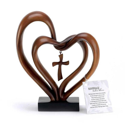 Entwined Heart and Cross Tabletop Accent