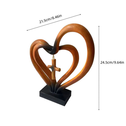 Entwined Heart and Cross Tabletop Accent
