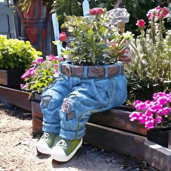 Denim Style Garden Planter