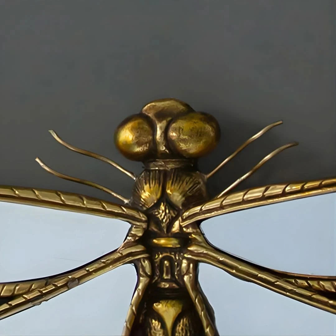 Antique Gold Dragonfly Wall Mirror