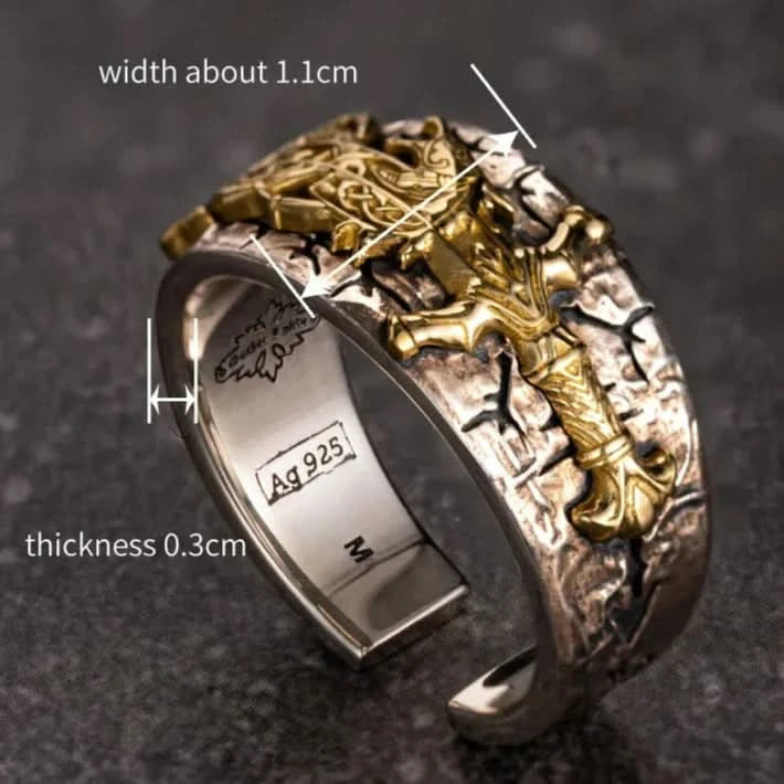 Dragonslayer  925 Sterling Silver Adjustable Ring