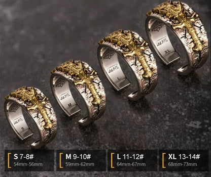 Dragonslayer  925 Sterling Silver Adjustable Ring