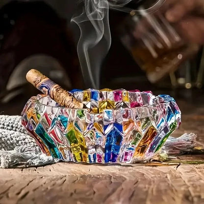 Art Deco Crystal Glass Ashtray