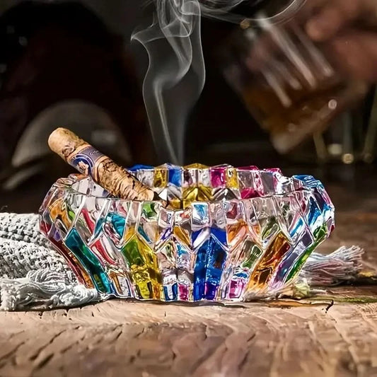 Art Deco Crystal Glass Ashtray