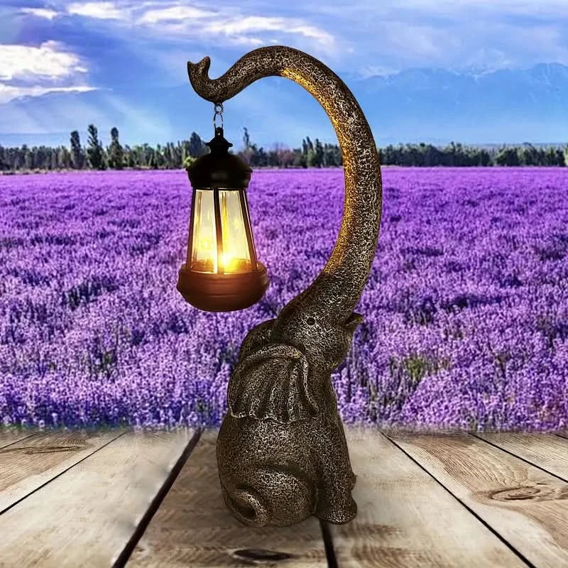 Solar Elephant Outdoor Garden Lamp