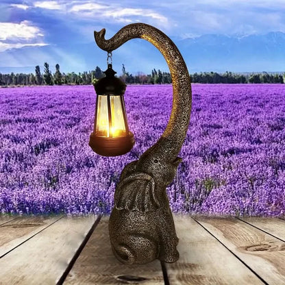 Solar Elephant Outdoor Garden Lamp