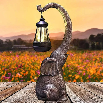 Solar Elephant Outdoor Garden Lamp