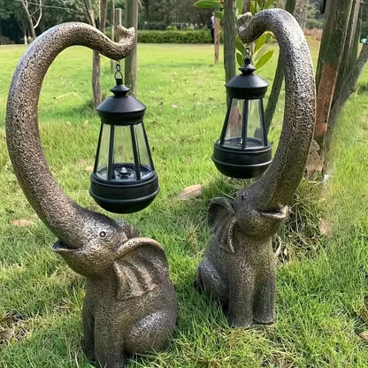 Solar Elephant Outdoor Garden Lamp