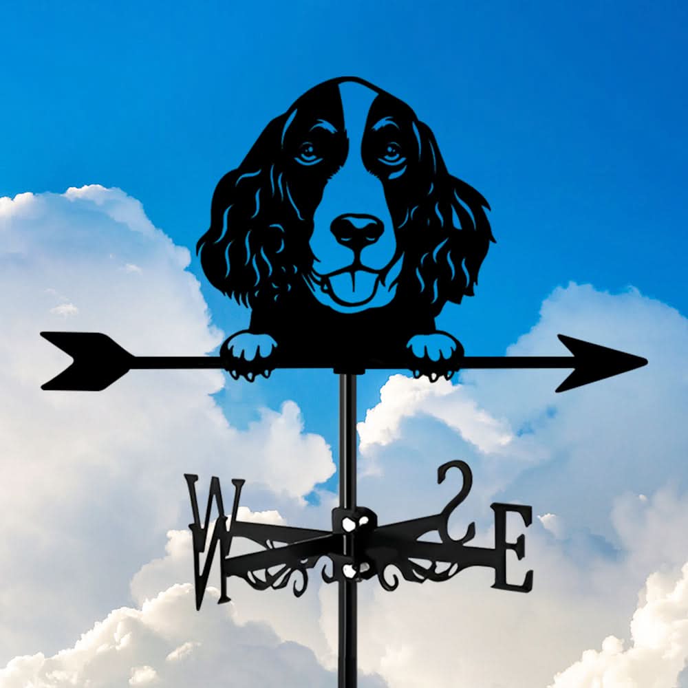 English Springer Spaniel Dog Silhouette Stainless Steel Weathervane