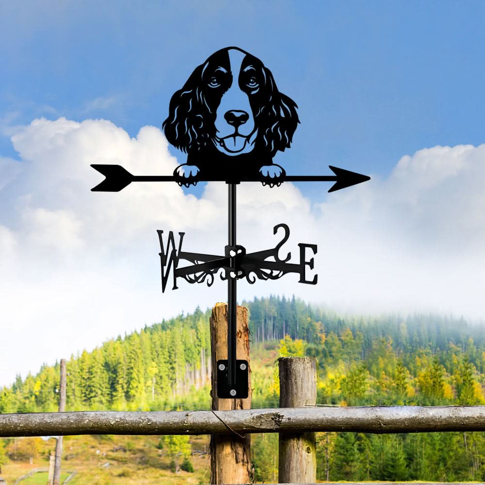 English Springer Spaniel Dog Silhouette Stainless Steel Weathervane